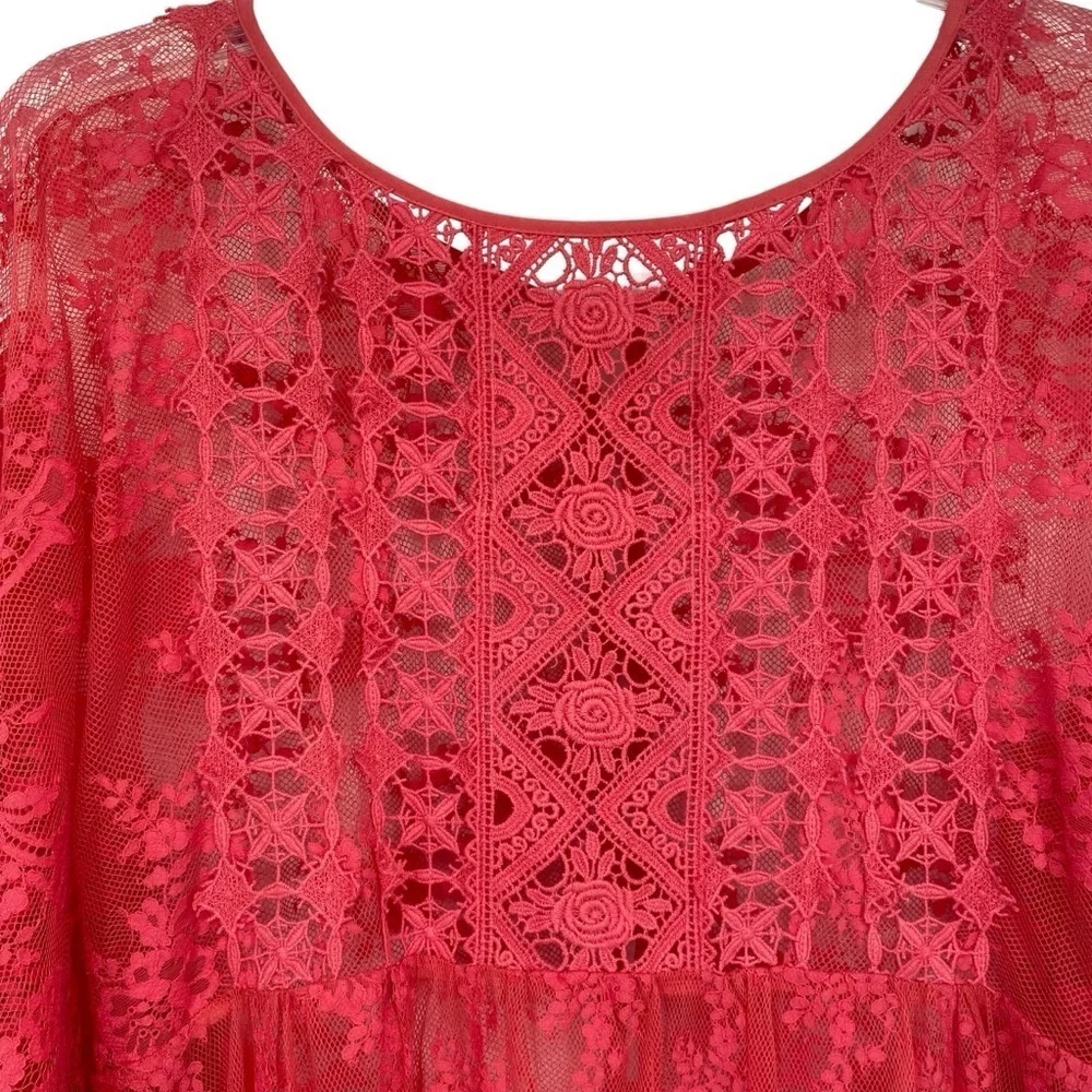 Tracy Reese Plenty Sheer Pink Lace Dress Coverup